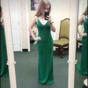 Green Tony Bowls prom dress